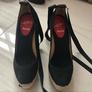 CHRISTIAN LOUBOUTIN  BLACK ESPADRILLES